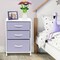 Sorbus Nightstand with 3 Drawers - Furniture Storage for Bedroom, Closet, Office Organization - Steel Frame, Wood Top, Pastel Fabric Bin